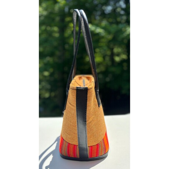 Kenyan Artisan Jute Hand Bag Purse Tote Zippered‎ Hand Made Natural Fiber Beaded - Picture 2 of 16